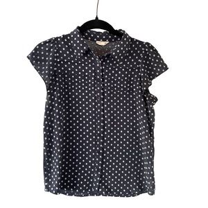 Maison Jules Blue & White Polka Dot Blouse